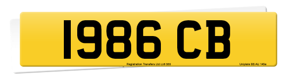 Registration number 1986 CB